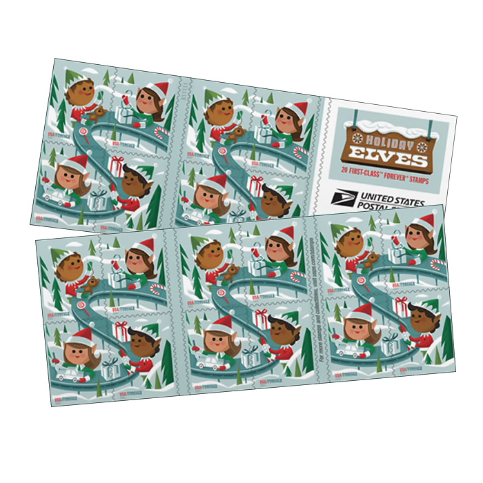 2022 Holiday Elves Christmas Forever®Stamp | Forever Stamps US Postage Stamps