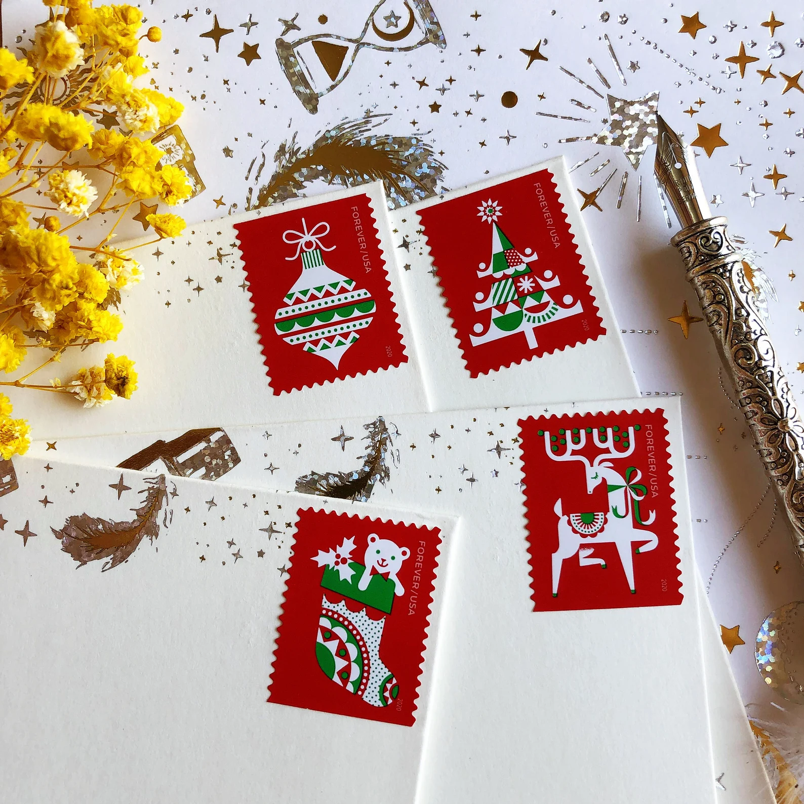 2020 Christmas Holiday Delights Stamps | Forever Stamps US Postage Stamps