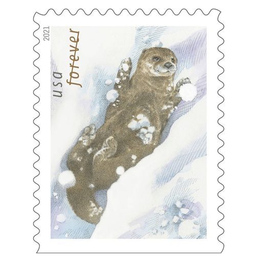 2021 Otter in the Snow Forever®Stamp | Forever Stamps US Postage Stamps