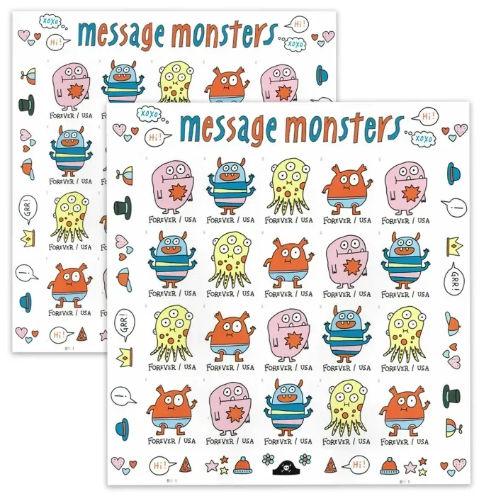 2021 Message Monsters Stamps | Forever Stamps US Postage Stamps