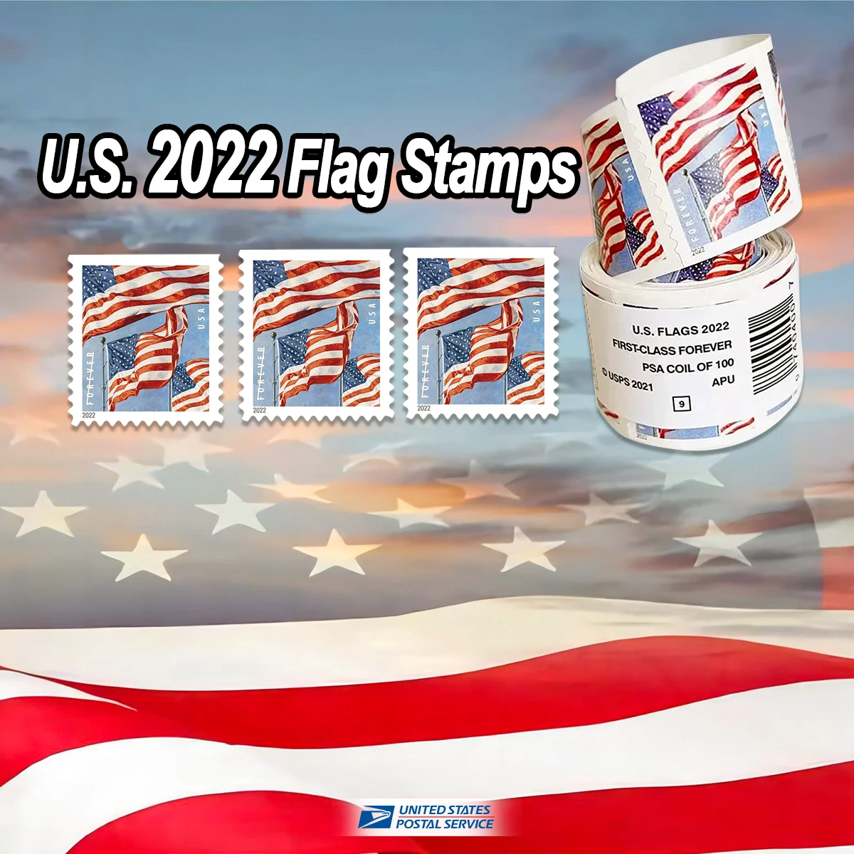 2022 U.S. Flag Forever Stamps 10 Rolls | Forever Stamps US Postage Stamps