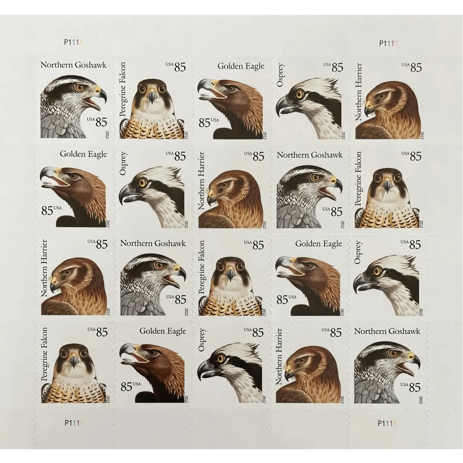 2012 BIRDS OF PREY Stamps 100 PCS | Forever Stamps US Postage Stamps