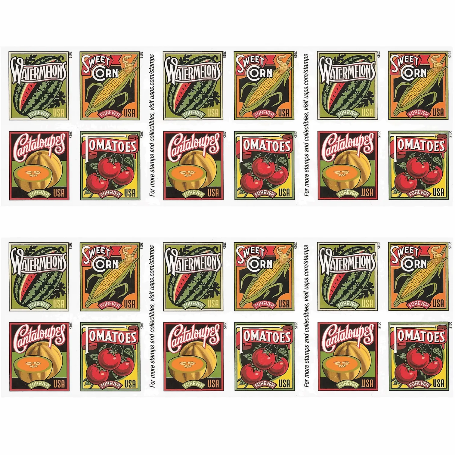 2015 SUMMER HARVEST Stamps | Forever Stamps US Postage Stamps