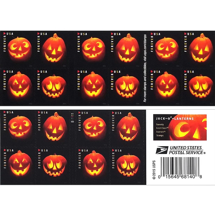 2016 Jack-o’-Lanterns Stamps | Forever Stamps US Postage Stamps