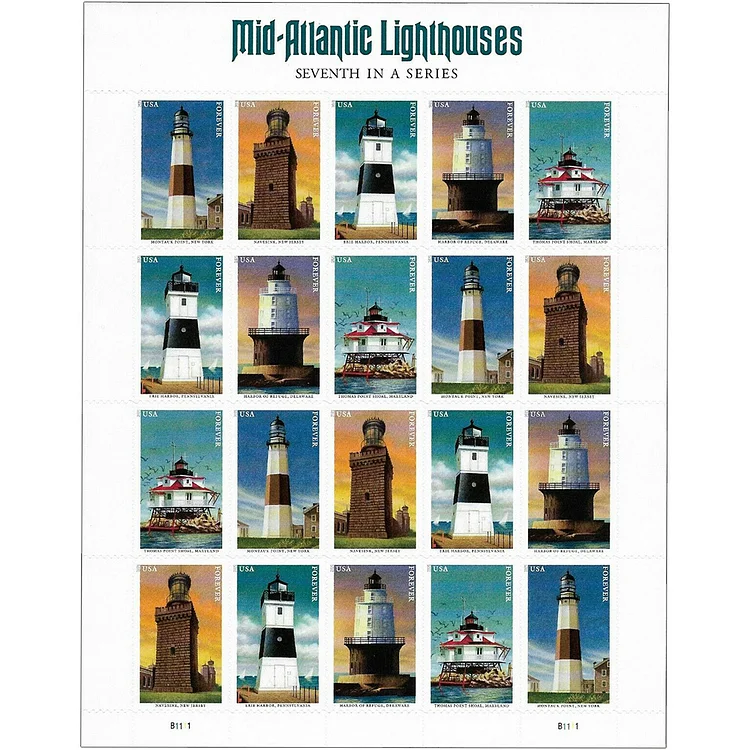 2021 Mid-Atlantic Lighthouses Stamps | Forever Stamps US Postage Stamps