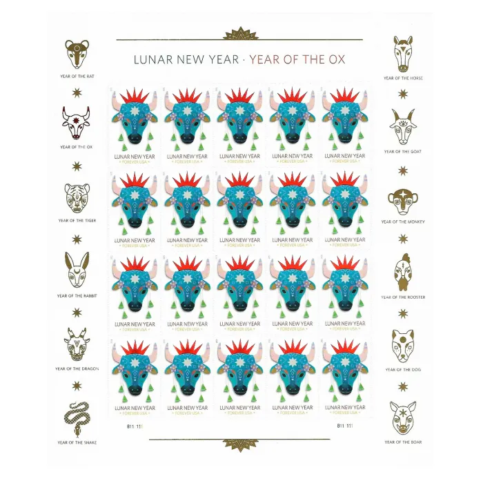 2021 Lunar New Year Ox Stamps | Forever Stamps US Postage Stamps