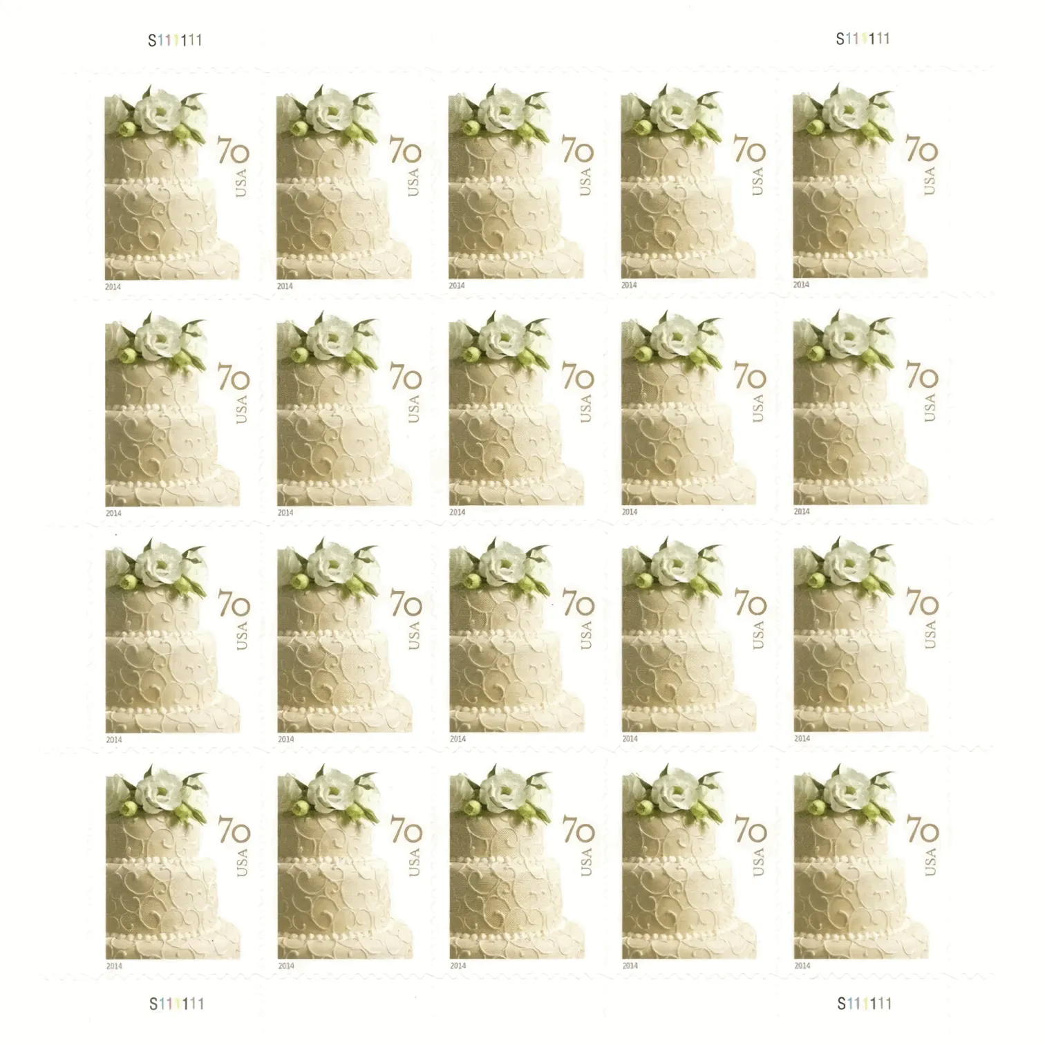 2014 WEDDING CAKE Stamps 100 PCS | Forever Stamps US Postage Stamps