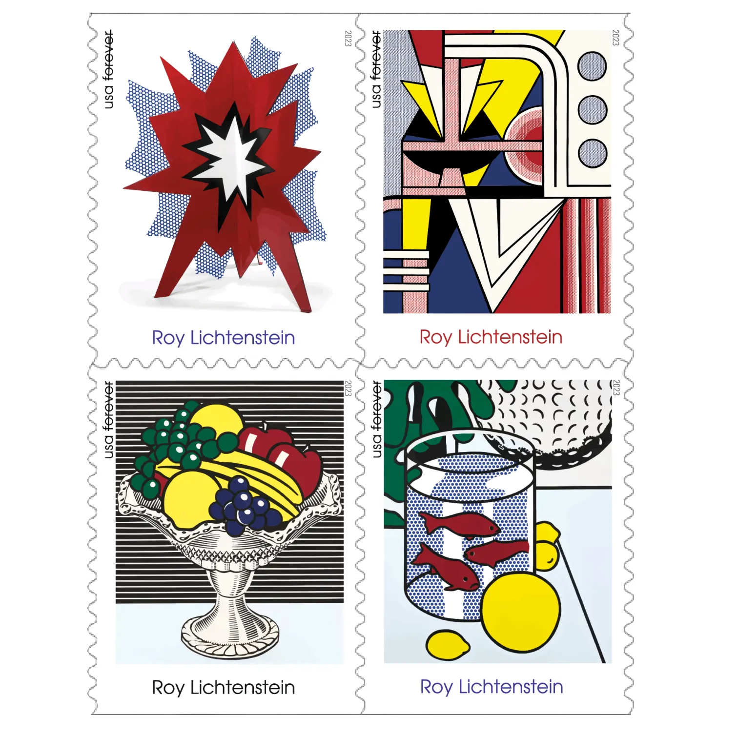 2023 Roy Lichtenstein Stamps | Forever Stamps US Postage Stamps