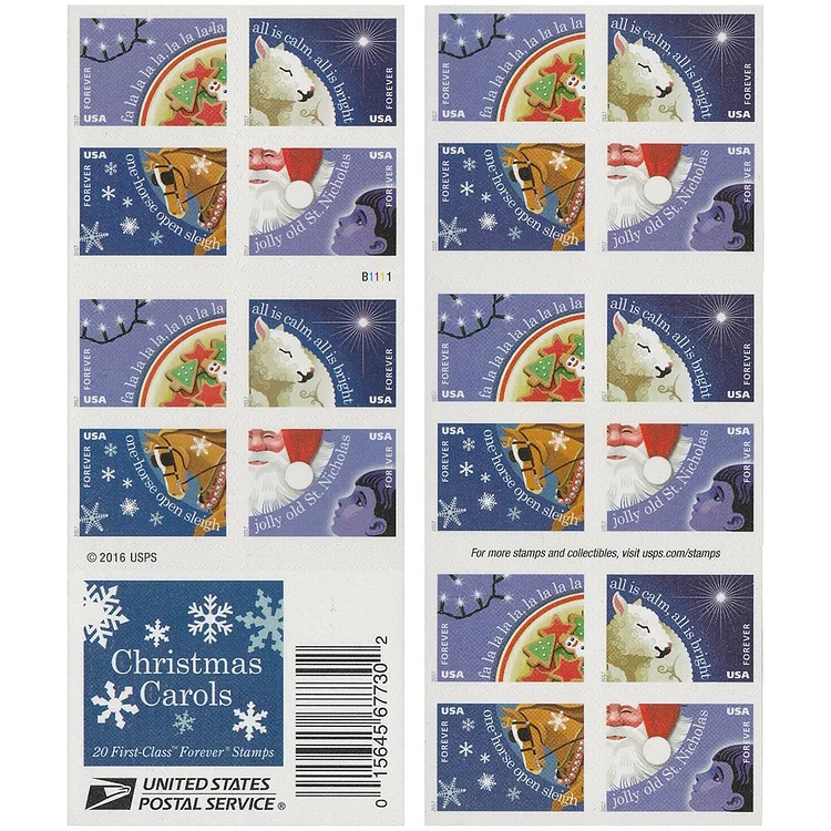 2017 Christmas Carols stamps | Forever Stamps US Postage Stamps