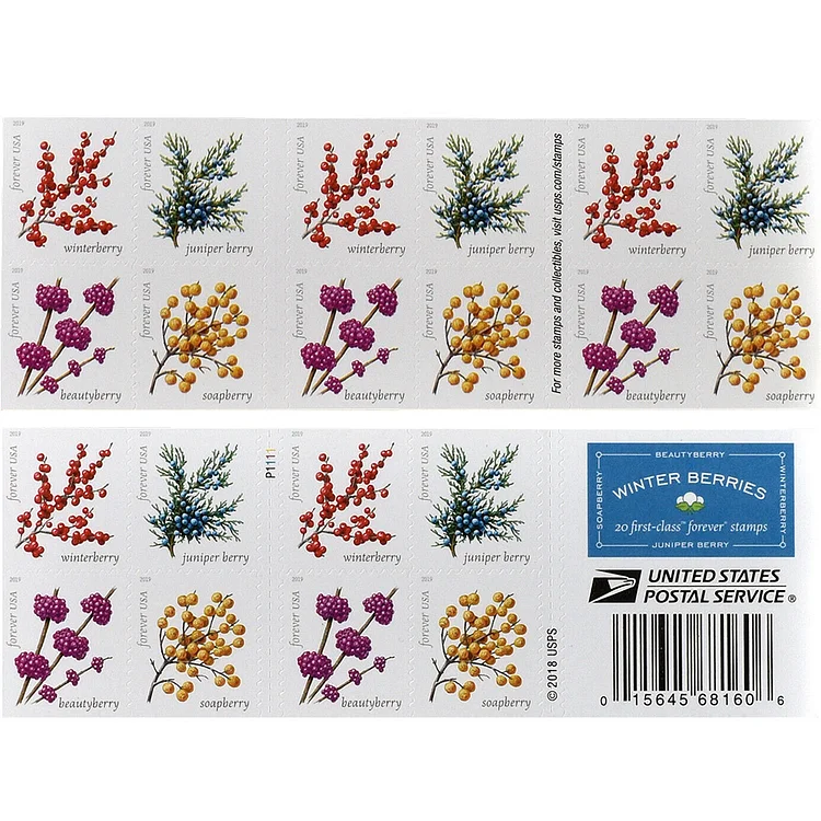 2019 Winter Berries Forever Stamps | Forever Stamps US Postage Stamps