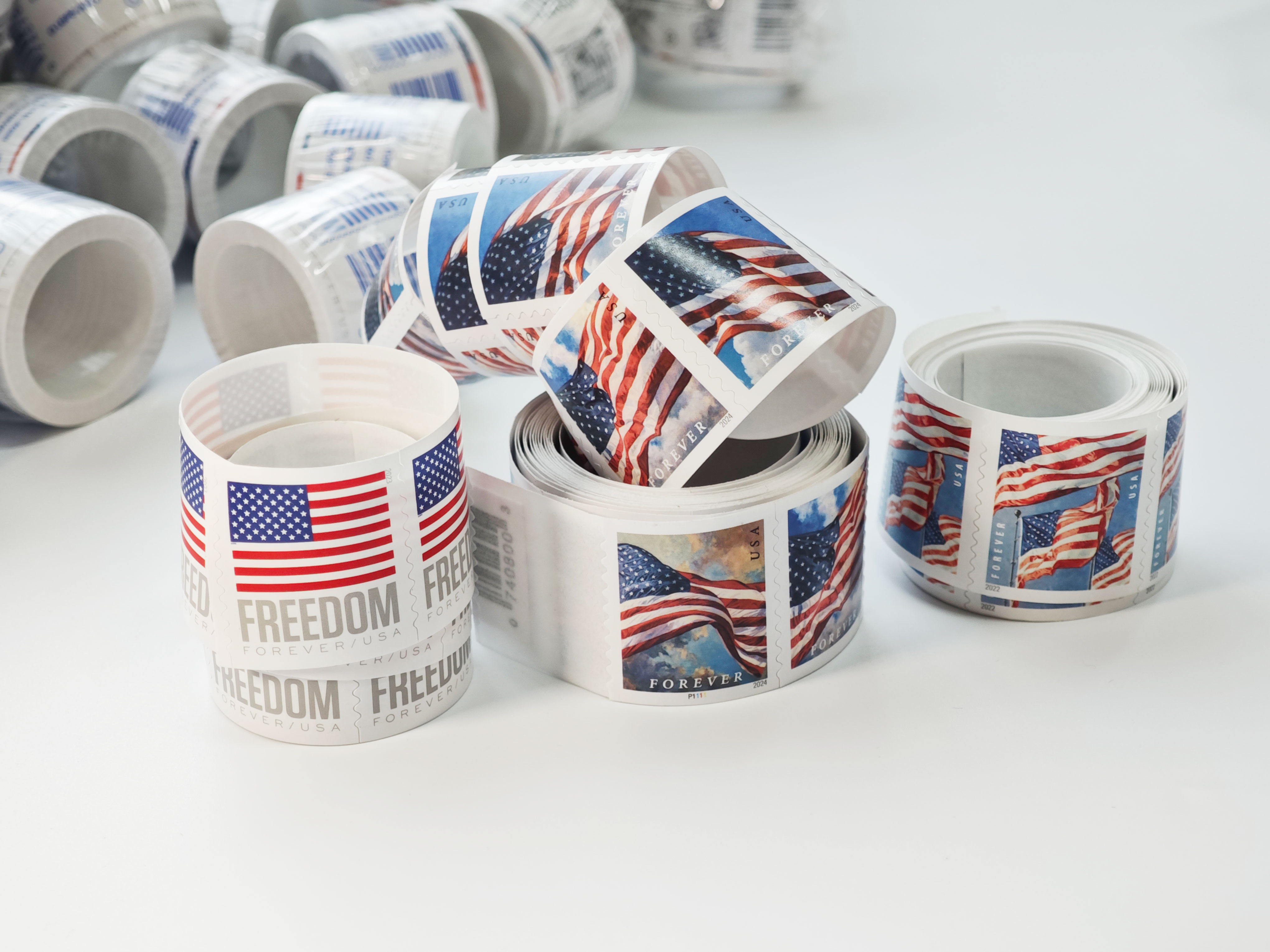 Big Sales! 3 U.S. Flag Stamps,3 Rolls/300 Pcs | Forever Stamps US Postage Stamps