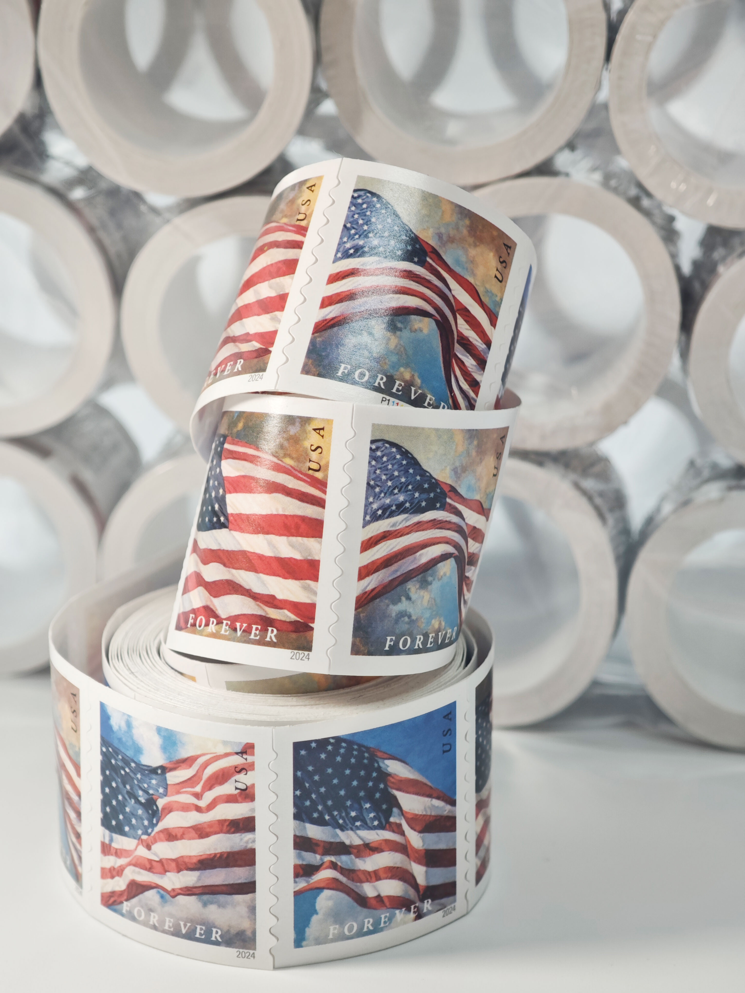 Big Sales! 3 U.S. Flag Stamps,3 Rolls/300 Pcs | Forever Stamps US Postage Stamps