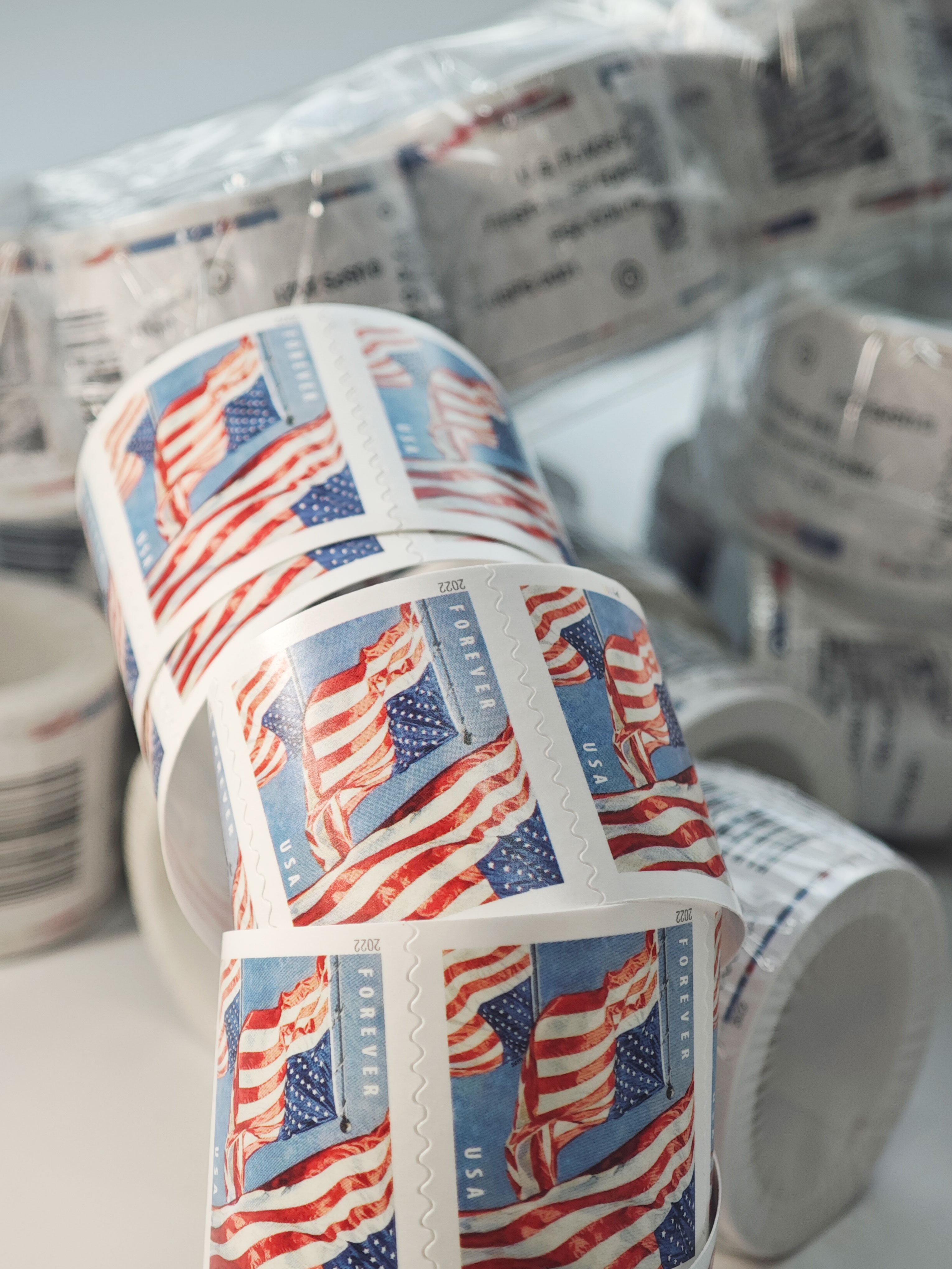 Big Sales! 3 U.S. Flag Stamps,3 Rolls/300 Pcs | Forever Stamps US Postage Stamps