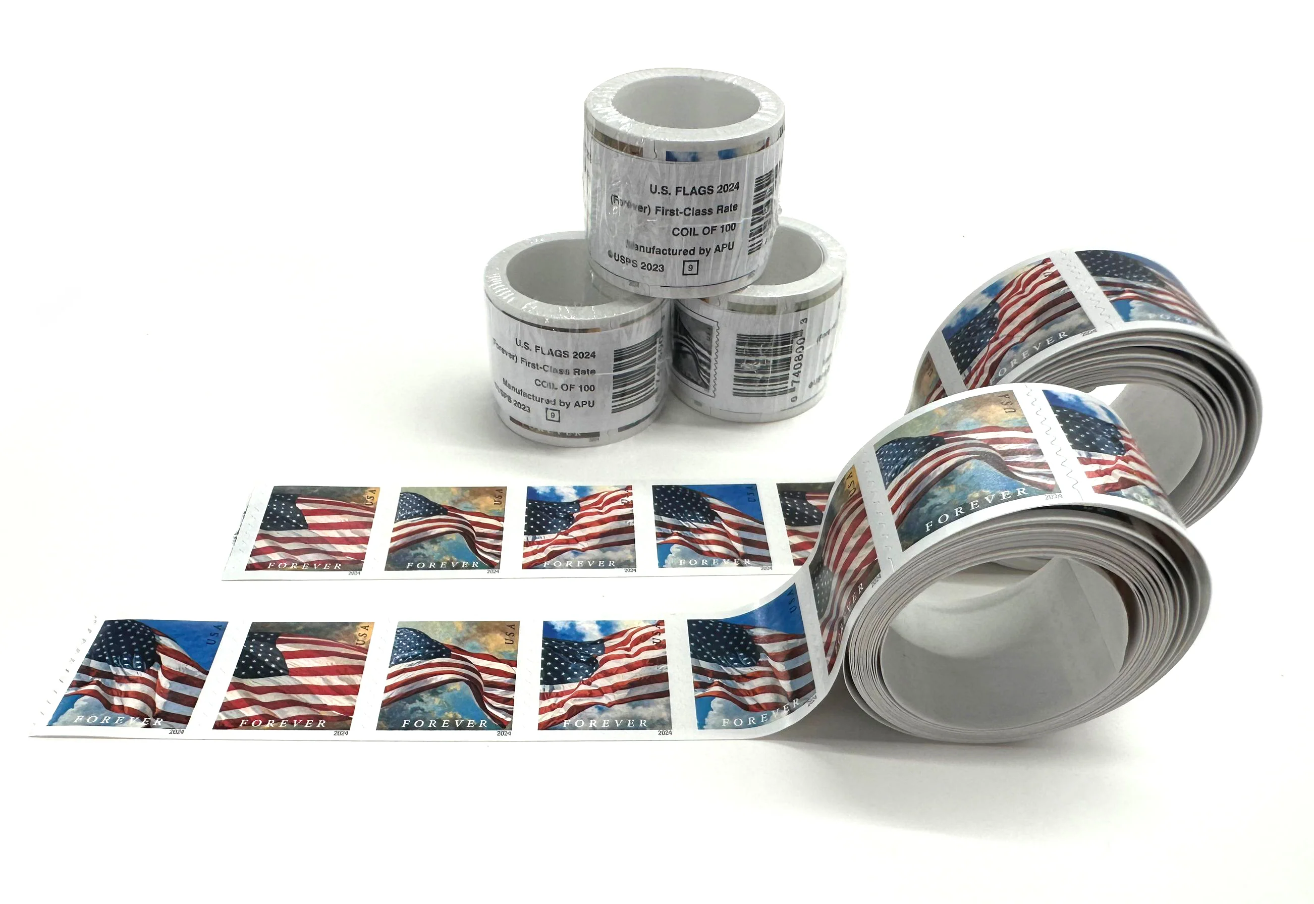 2024 U.S. Flags Stamps 100 rolls | Forever Stamps US Postage Stamps