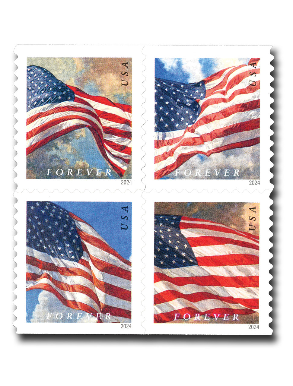 2024 U.S. Flags Stamps, roll of 100 PCS | Forever Stamps US Postage Stamps