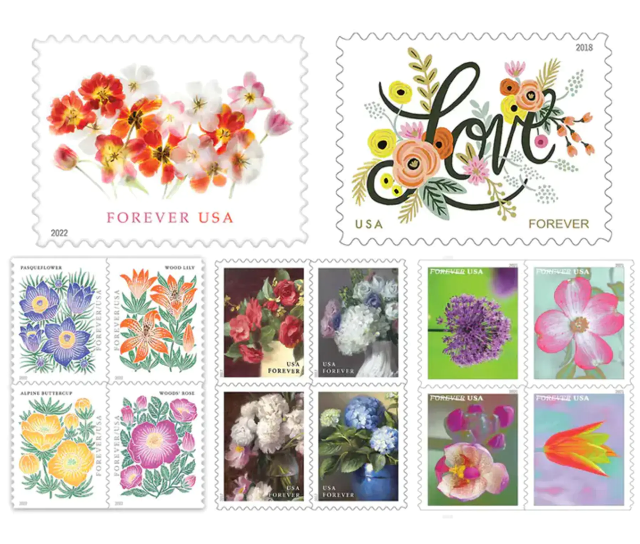 Flowers and nature - Forever Stamps