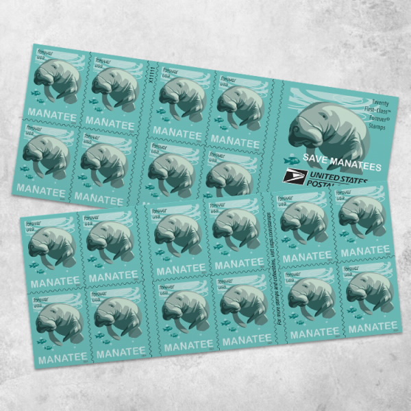 2024 Save Manatees Stamps | Forever Stamps US Postage Stamps