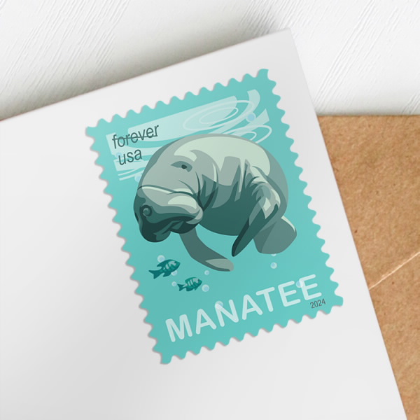2024 Save Manatees Stamps | Forever Stamps US Postage Stamps