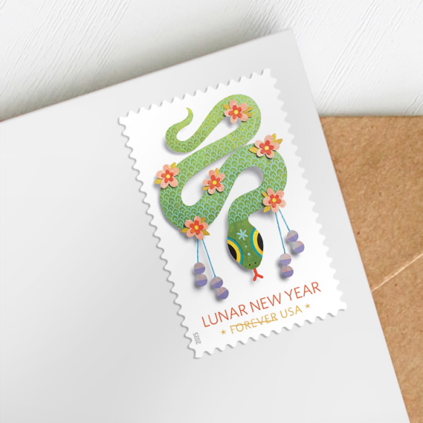 2025 Lunar New Year Year of the Snake Stamps 100 pcs | Forever Stamps US Postage Stamps