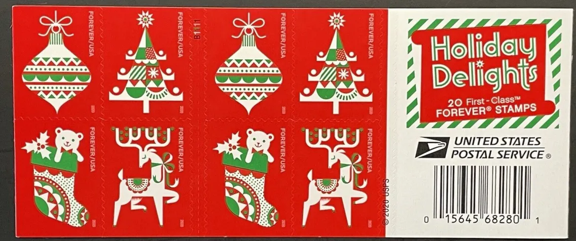 Christmas Stamp Blind Box 300 PCS BIG SALE，100 PCS of 3 styles | Forever Stamps US Postage Stamps