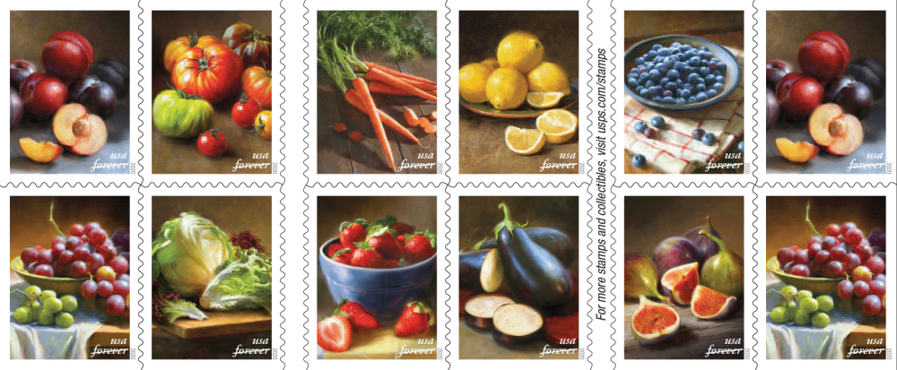 2020 Fruits and Vegetables Stamps | Forever Stamps US Postage Stamps