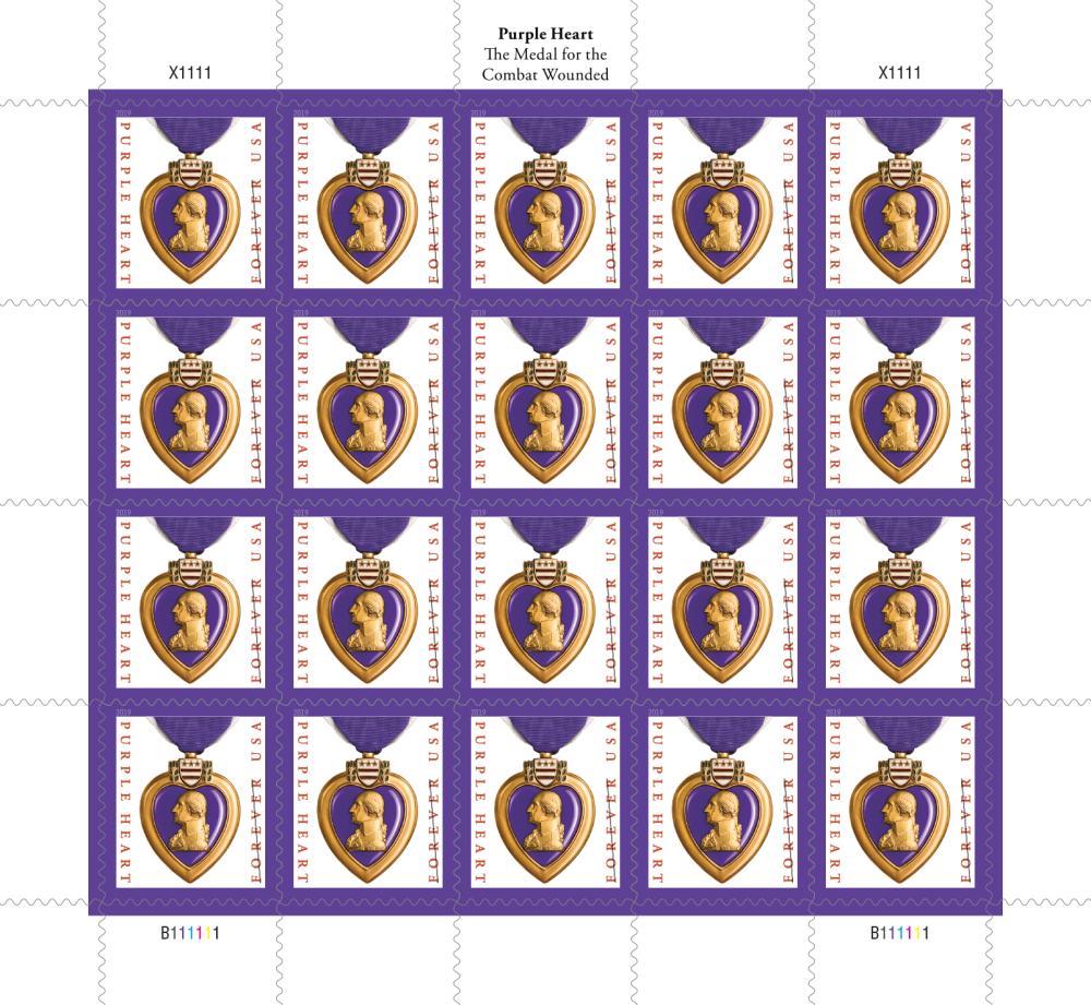 2019 Purple Hear Medal Stamps | Forever Stamps US Postage Stamps