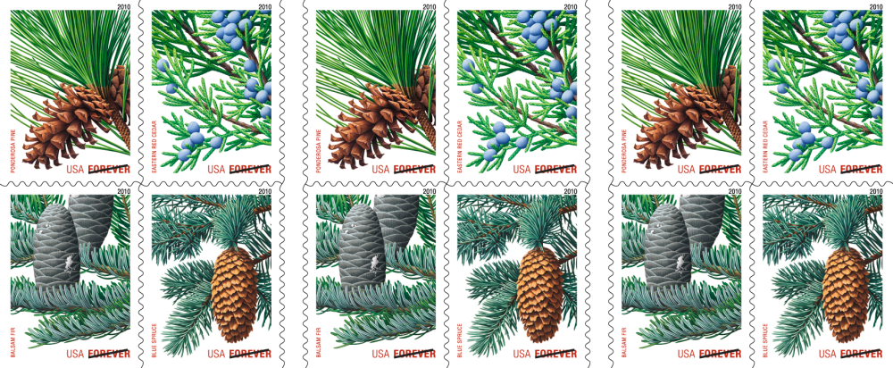 2010 Evergreens Stamps | Forever Stamps US Postage Stamps