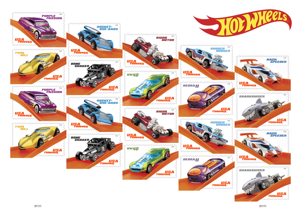 2018 Hot Wheels Stamps | Forever Stamps US Postage Stamps