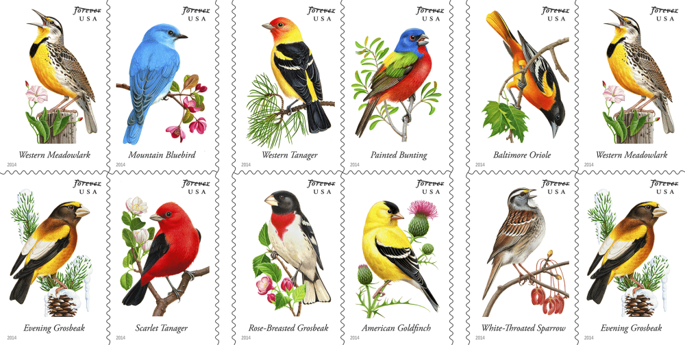 2014 Song Birds Stamps | Forever Stamps US Postage Stamps