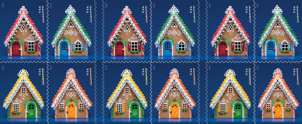 2013 Gingerbread Houses Stamps | Forever Stamps US Postage Stamps