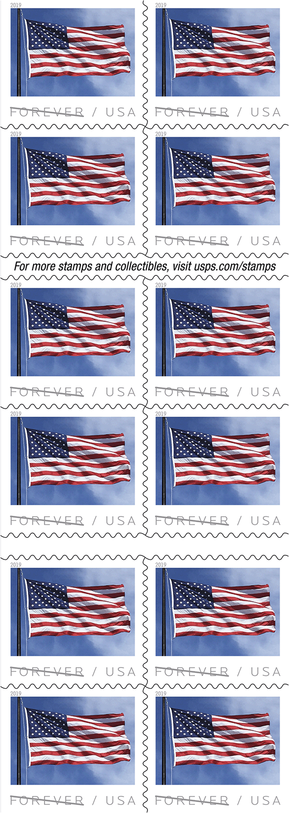 2019 U.S. Flag Stamps books | Forever Stamps US Postage Stamps