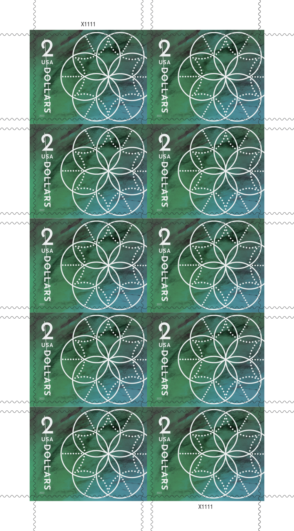 2022 $2 Floral Geometry Stamps | Forever Stamps US Postage Stamps