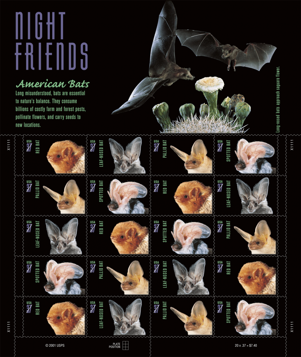 2002 American Bats Stamps | Forever Stamps US Postage Stamps