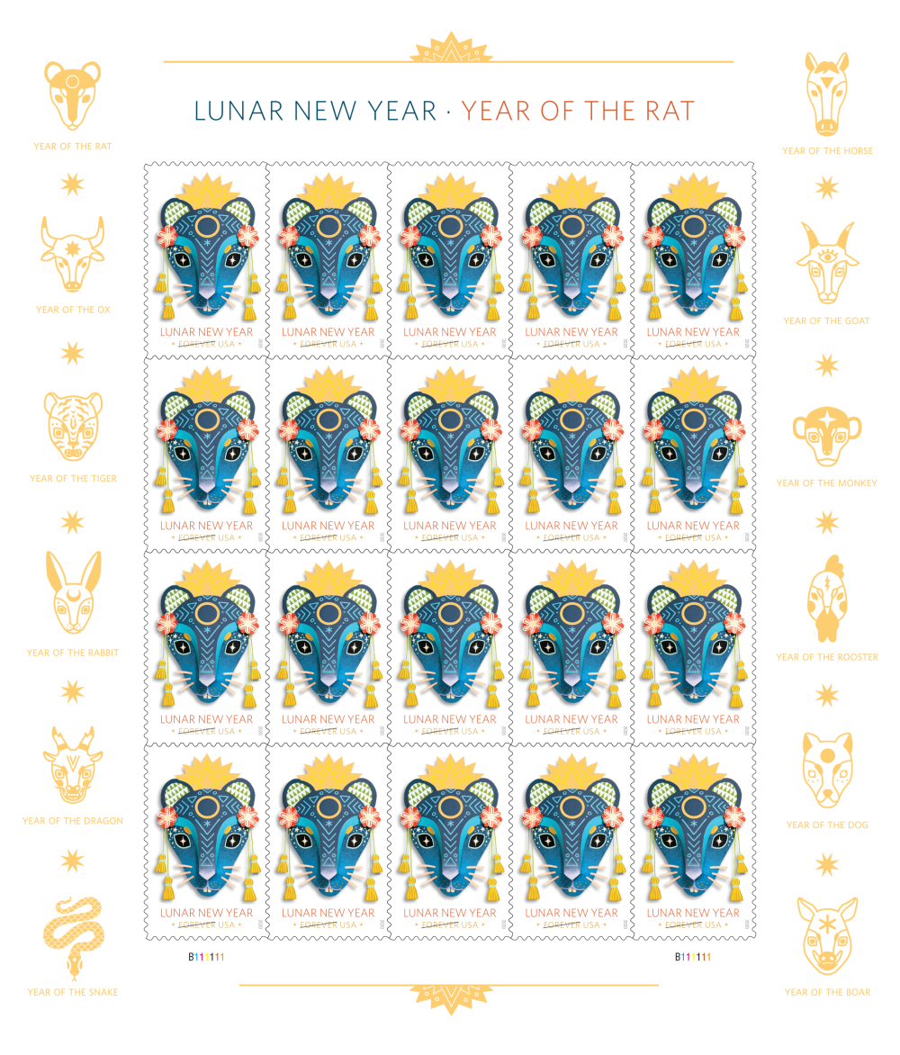 2020 Lunar New Year of the Rat | Forever Stamps US Postage Stamps