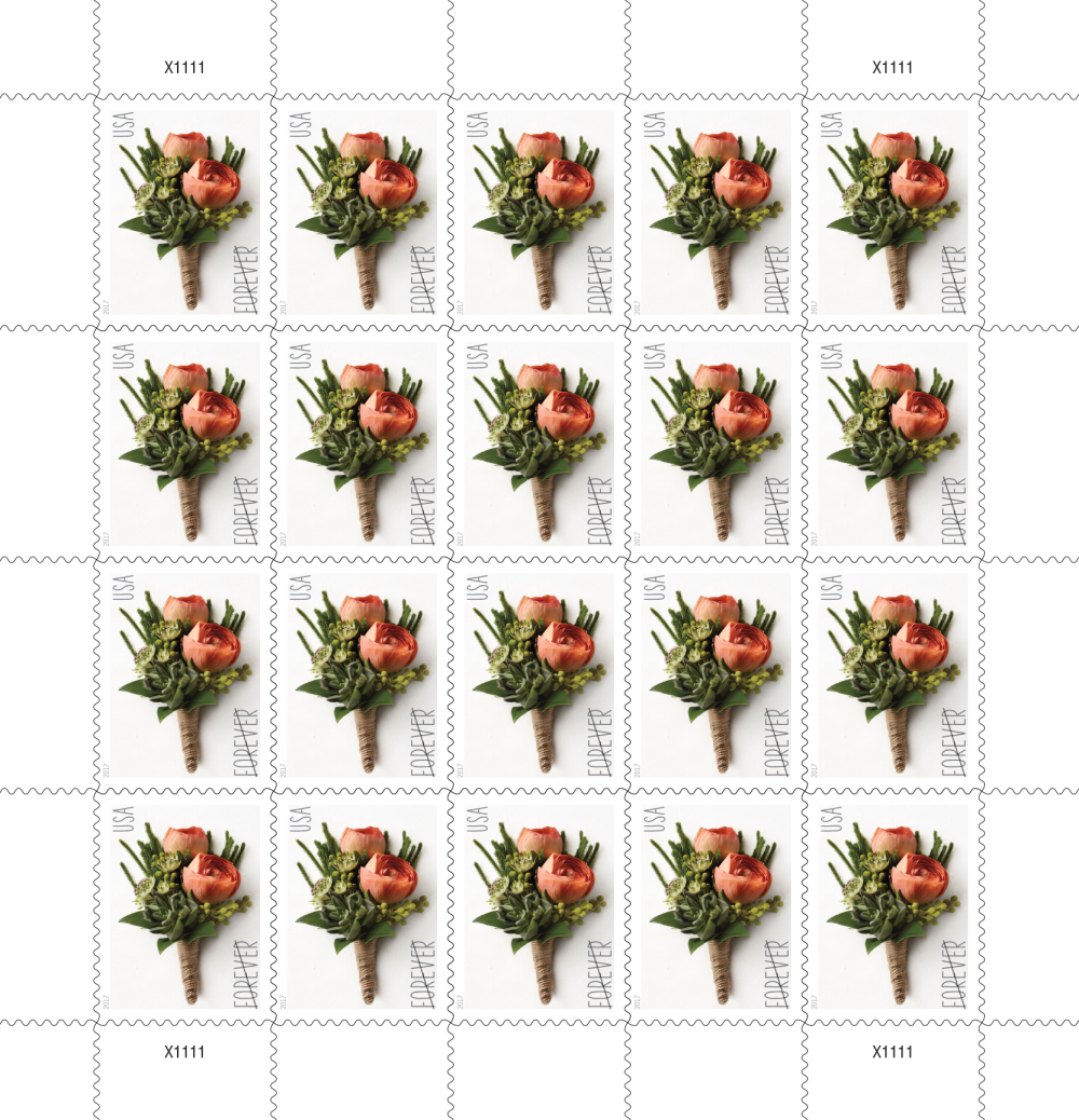 2017 Celebration Boutonniere Stamps | Forever Stamps US Postage Stamps
