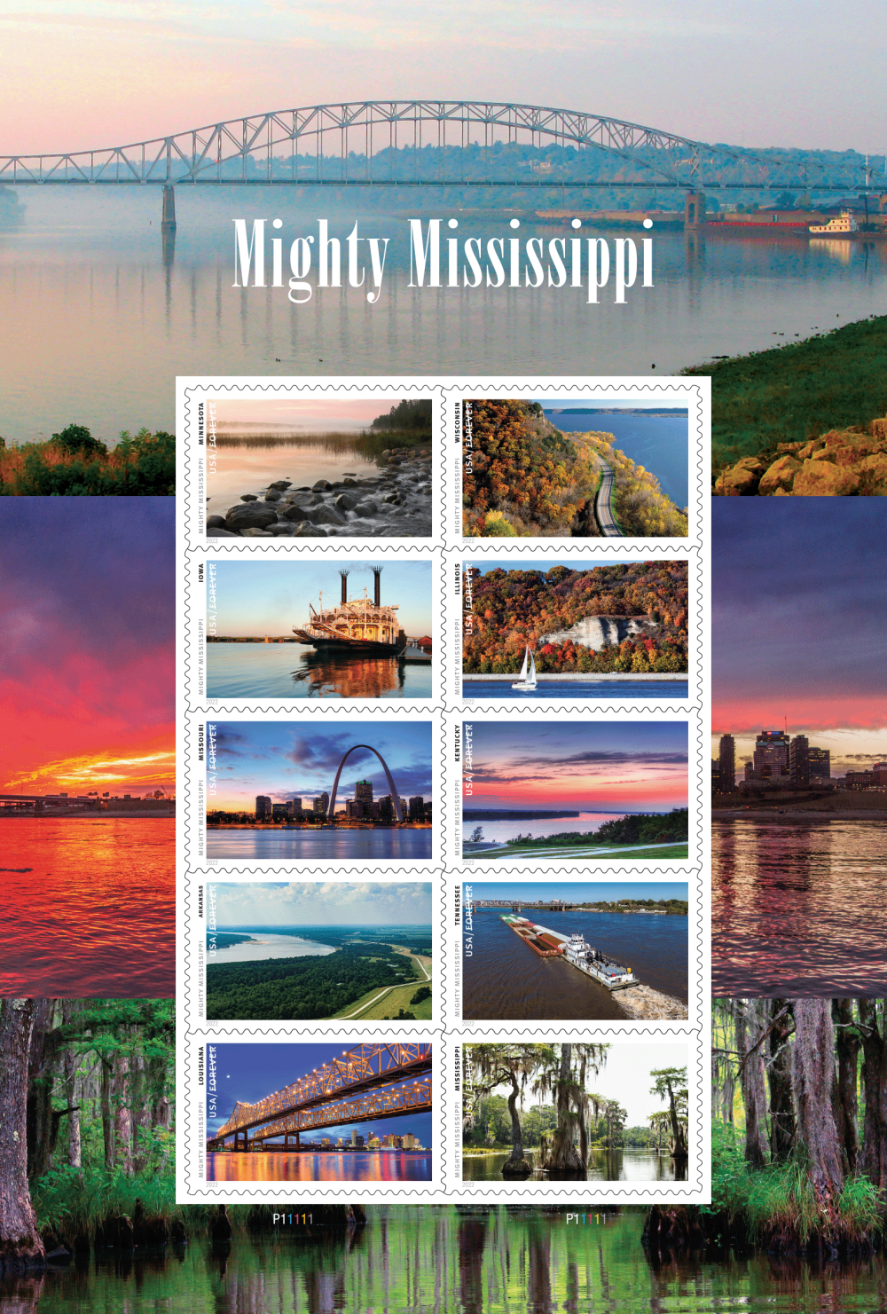2022 Mighty Mississippi Stamps | Forever Stamps US Postage Stamps