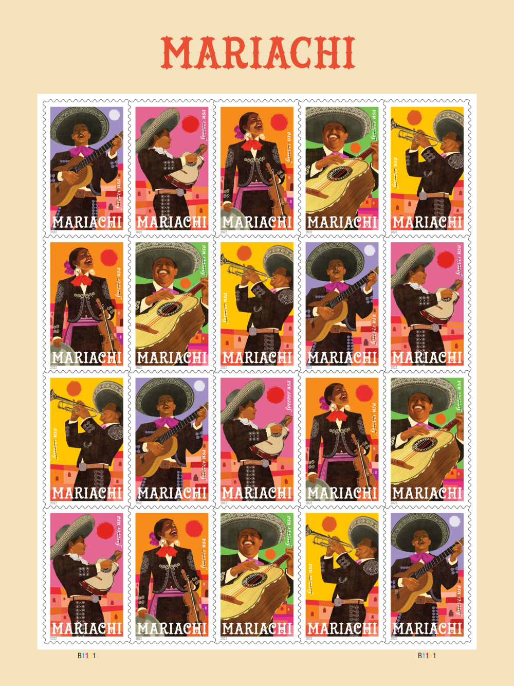 2022 Mariachi Stamps | Forever Stamps US Postage Stamps