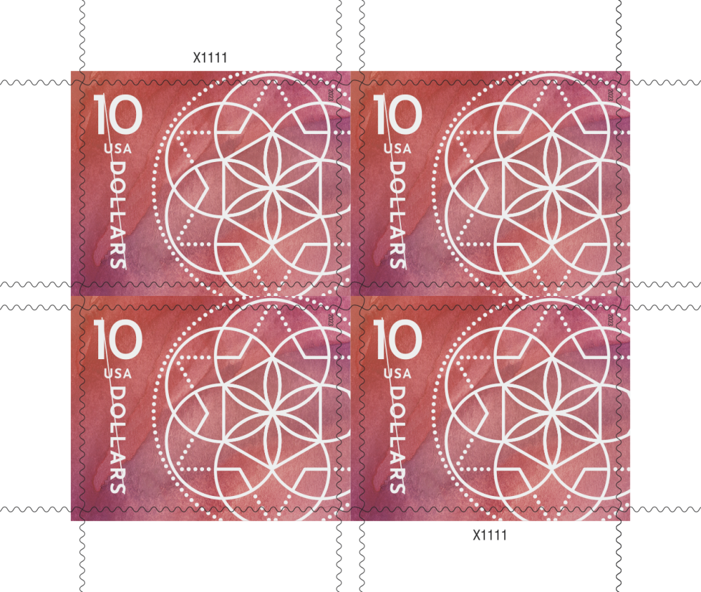 2023 $10 Floral Geometry Stamps | Forever Stamps US Postage Stamps