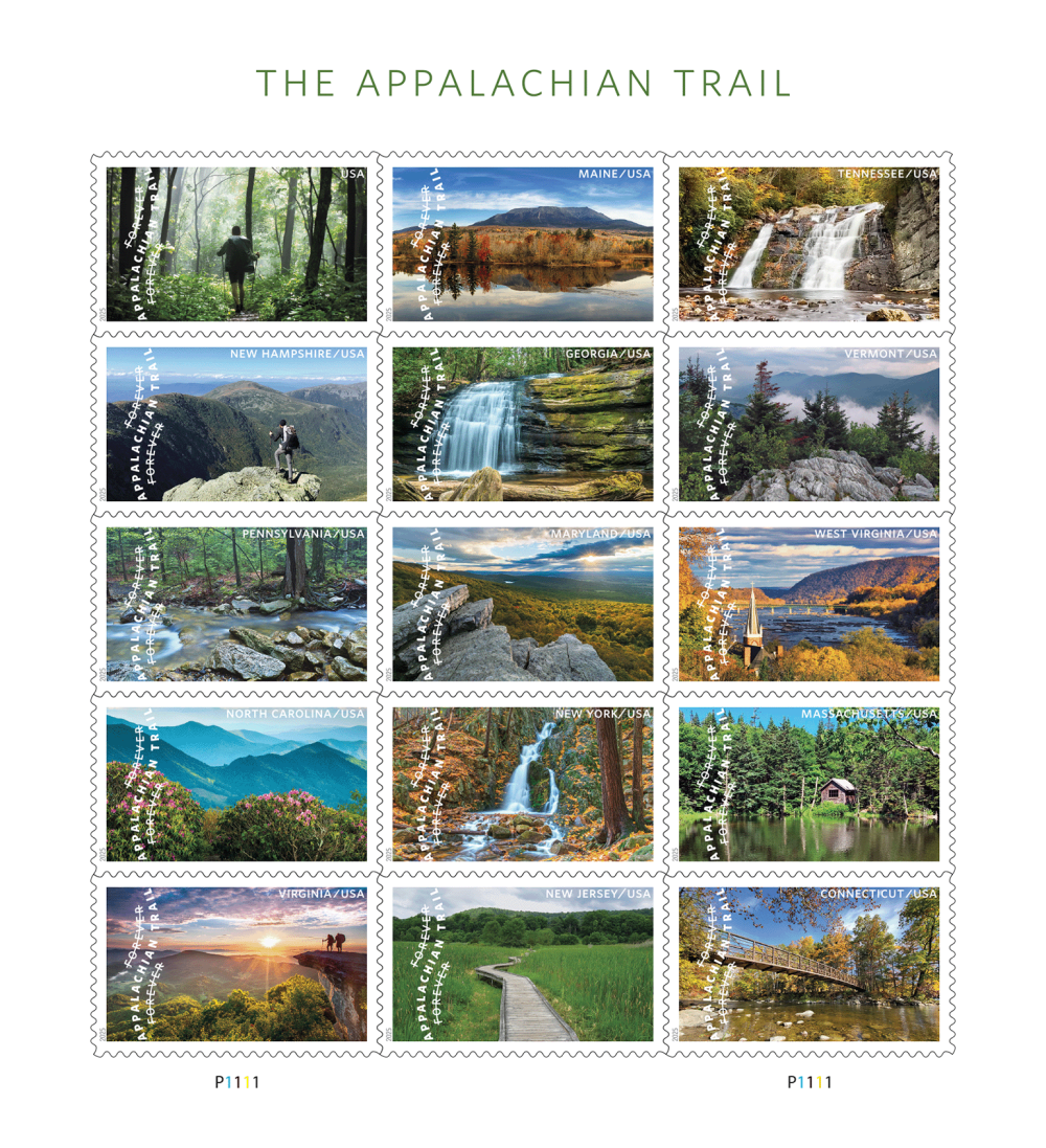 2025 The Appalachian Trail Stamps | Forever Stamps US Postage Stamps