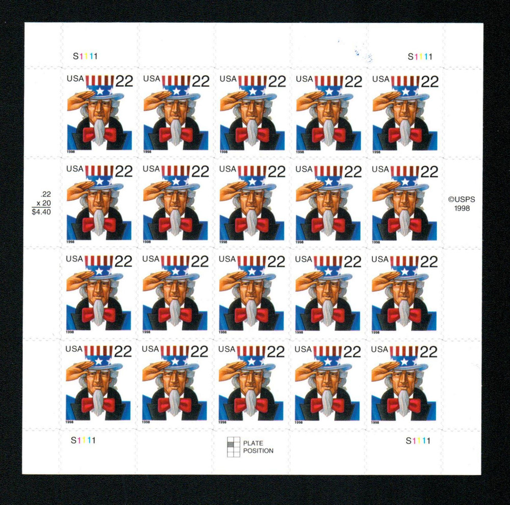 1998 Uncle Sam Stamps 100 PCS | Forever Stamps US Postage Stamps