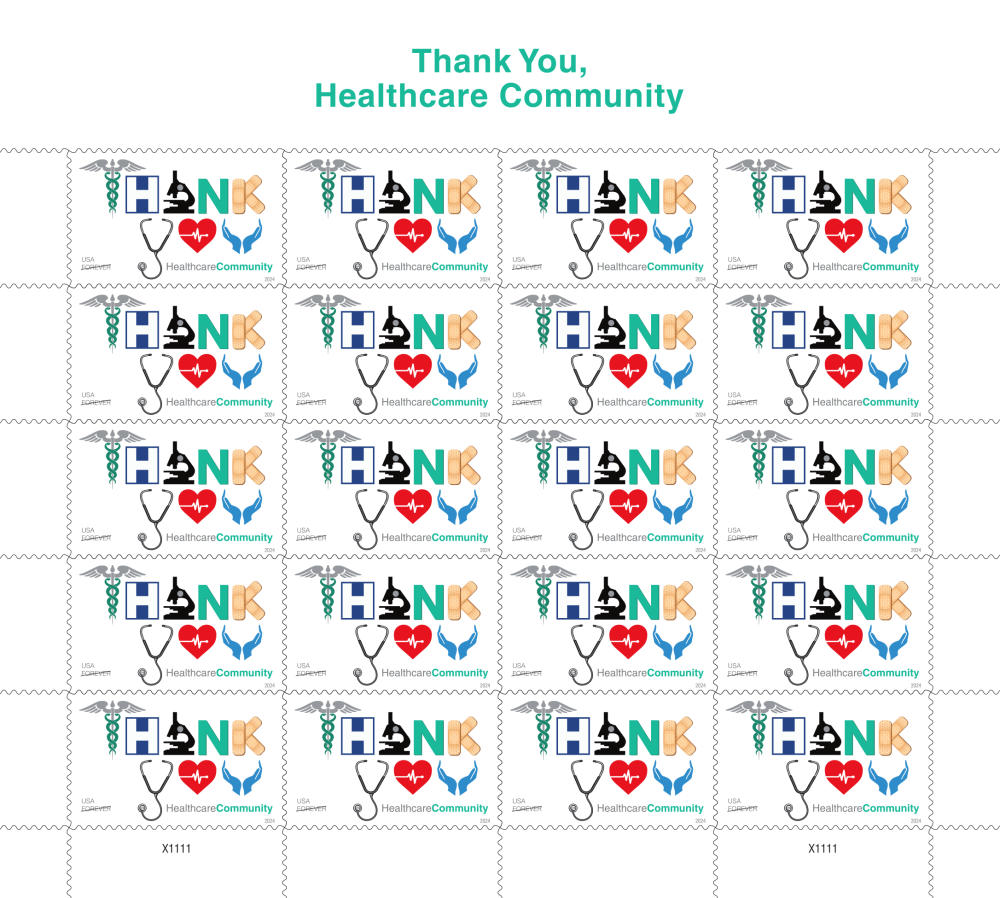 2024 Thank You, Healthcare community Stamps | Forever Stamps US Postage Stamps
