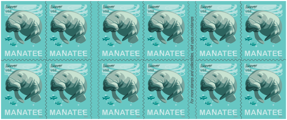 2024 Save Manatees Stamps | Forever Stamps US Postage Stamps