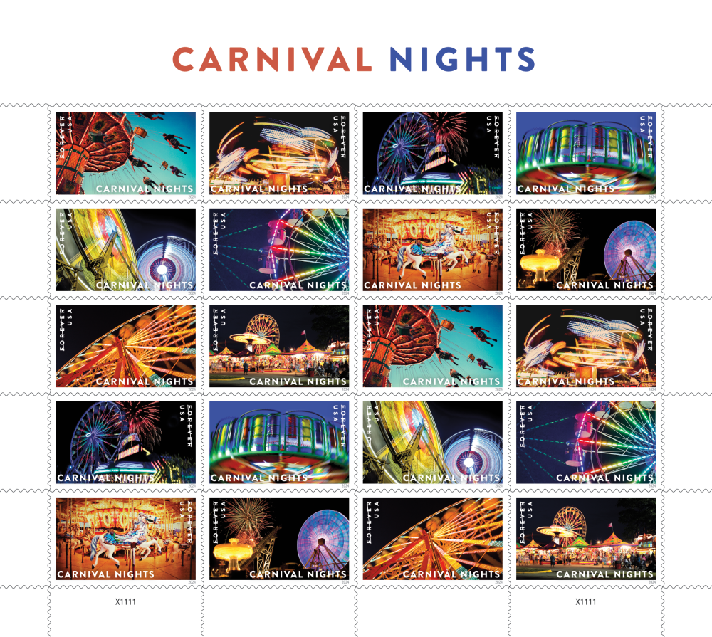 2024 Carnival Nights Stamps | Forever Stamps US Postage Stamps