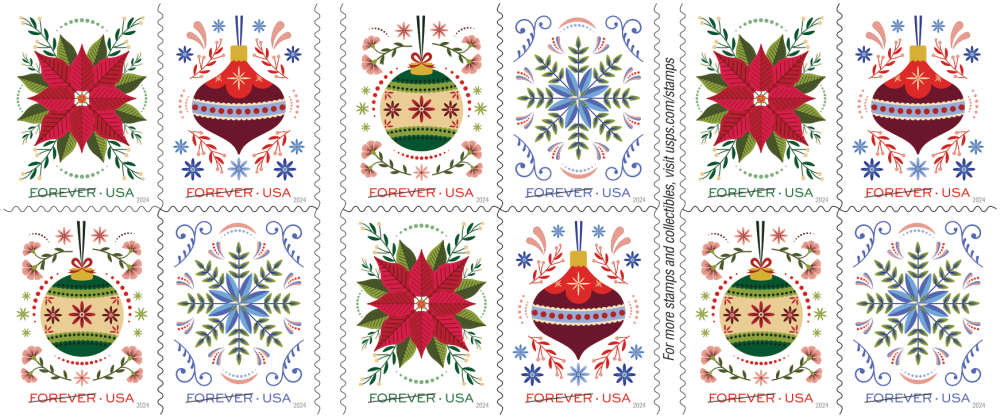 2024 Holiday Joy Stamps | Forever Stamps US Postage Stamps