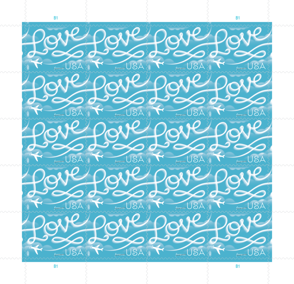 2017 Love Skywriting Stamps | Forever Stamps US Postage Stamps