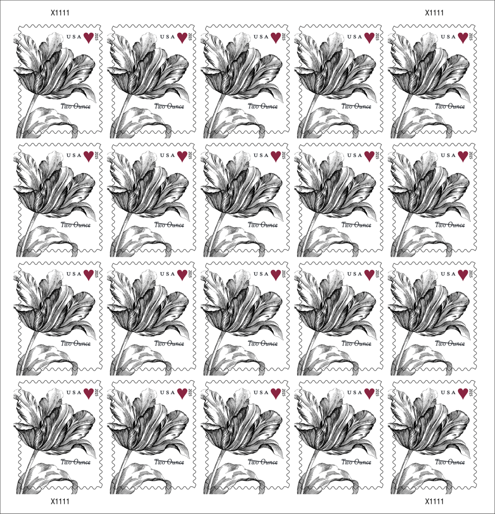 2015 Vintage Tulip Stamps 100 PCS | Forever Stamps US Postage Stamps