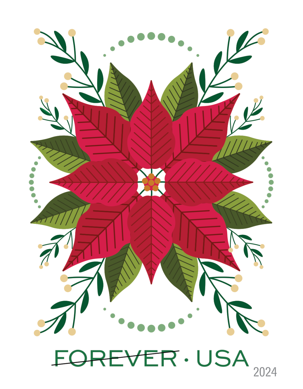 2024 Holiday Joy Stamps | Forever Stamps US Postage Stamps