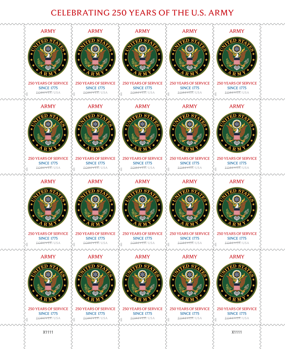 2025 U.S. Army 250th Stamps 100 pcs | Forever Stamps US Postage Stamps