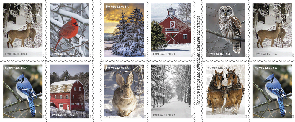 2020 Winter Scenes stamps | Forever Stamps US Postage Stamps