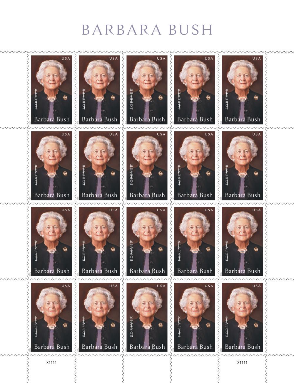 2025 Barbara Bush Stamps 100 pcs | Forever Stamps US Postage Stamps